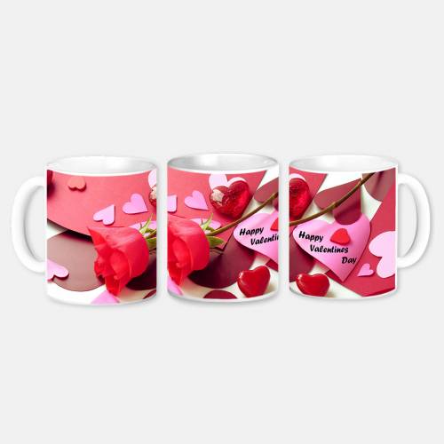 Brand Name Happy Valentines Day Coffee Mug | Gifts For Girlfriend Boyfriend Husband Wife | Ceramic Mug 350 Ml | Valentine Day Gift